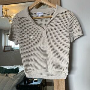 Calvin Klein Jeans Cream Knit Swim Coverup